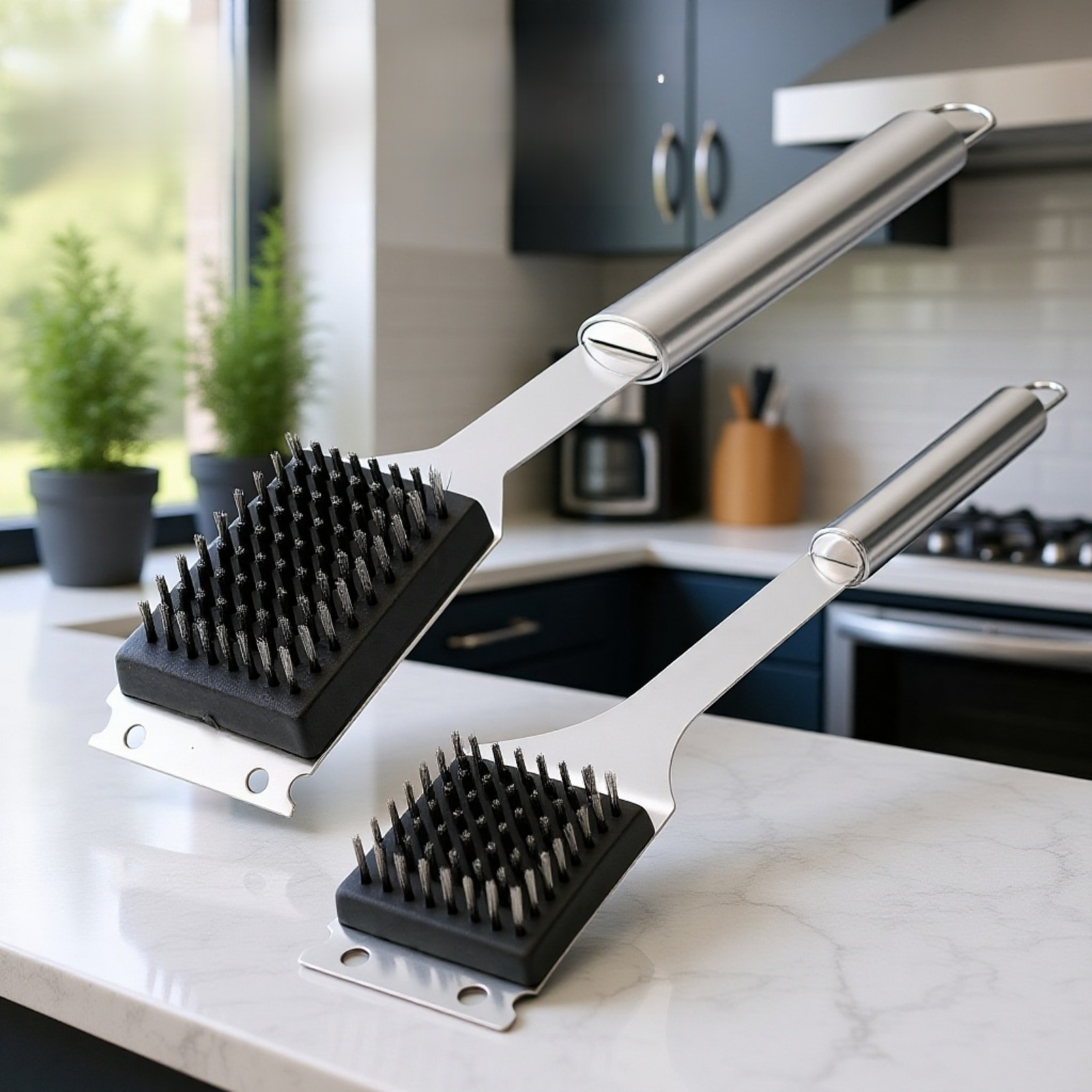 Stainless steel baking utensils and steel spatulas