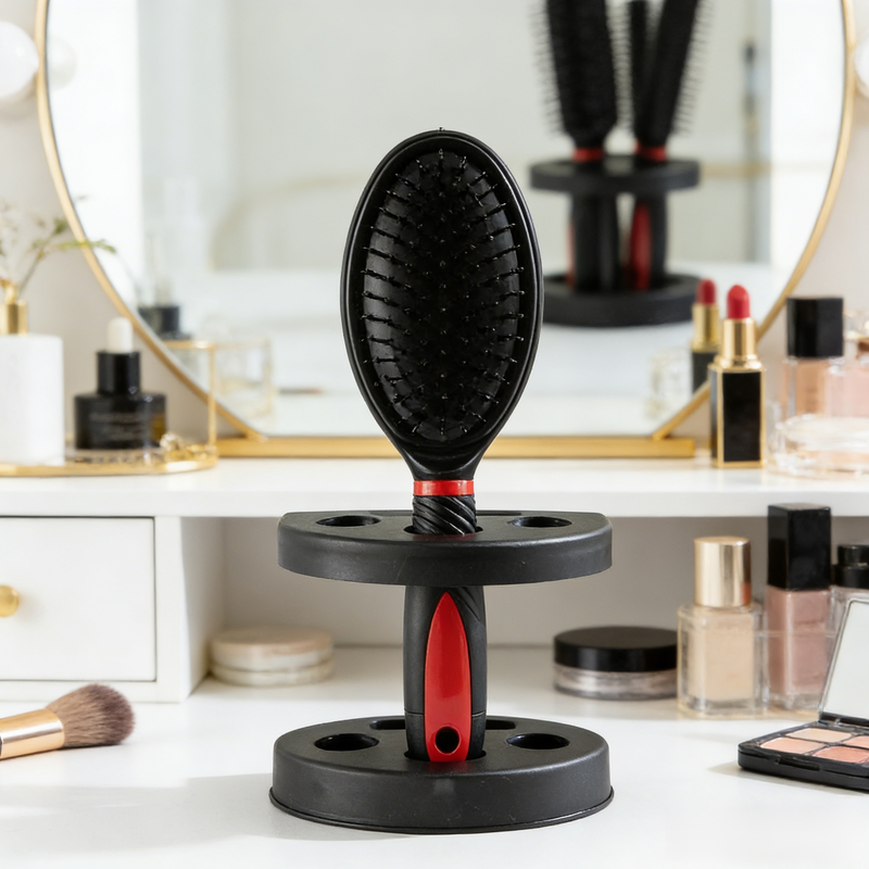 طقم فرشاة وسادة ومرآة متعدد الوظائف للرجال والنساء في المنزل، أدوات تصفيف الشعر مع قاعدة