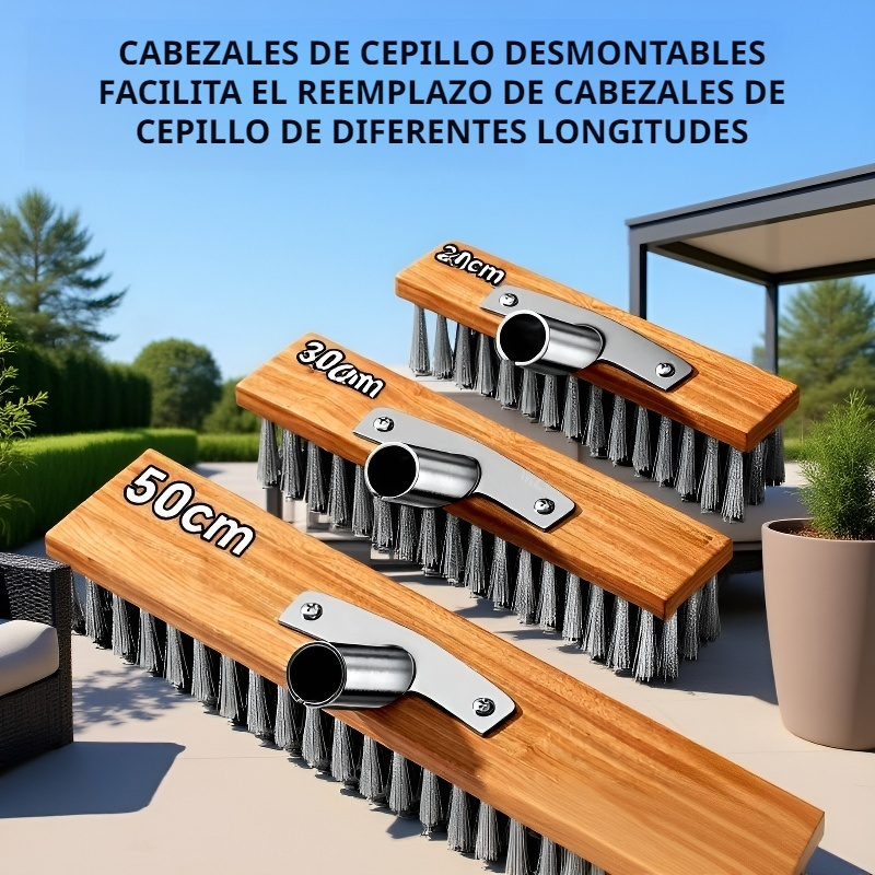 Cepillo de piso con cabezal grande de alambre de acero inoxidable