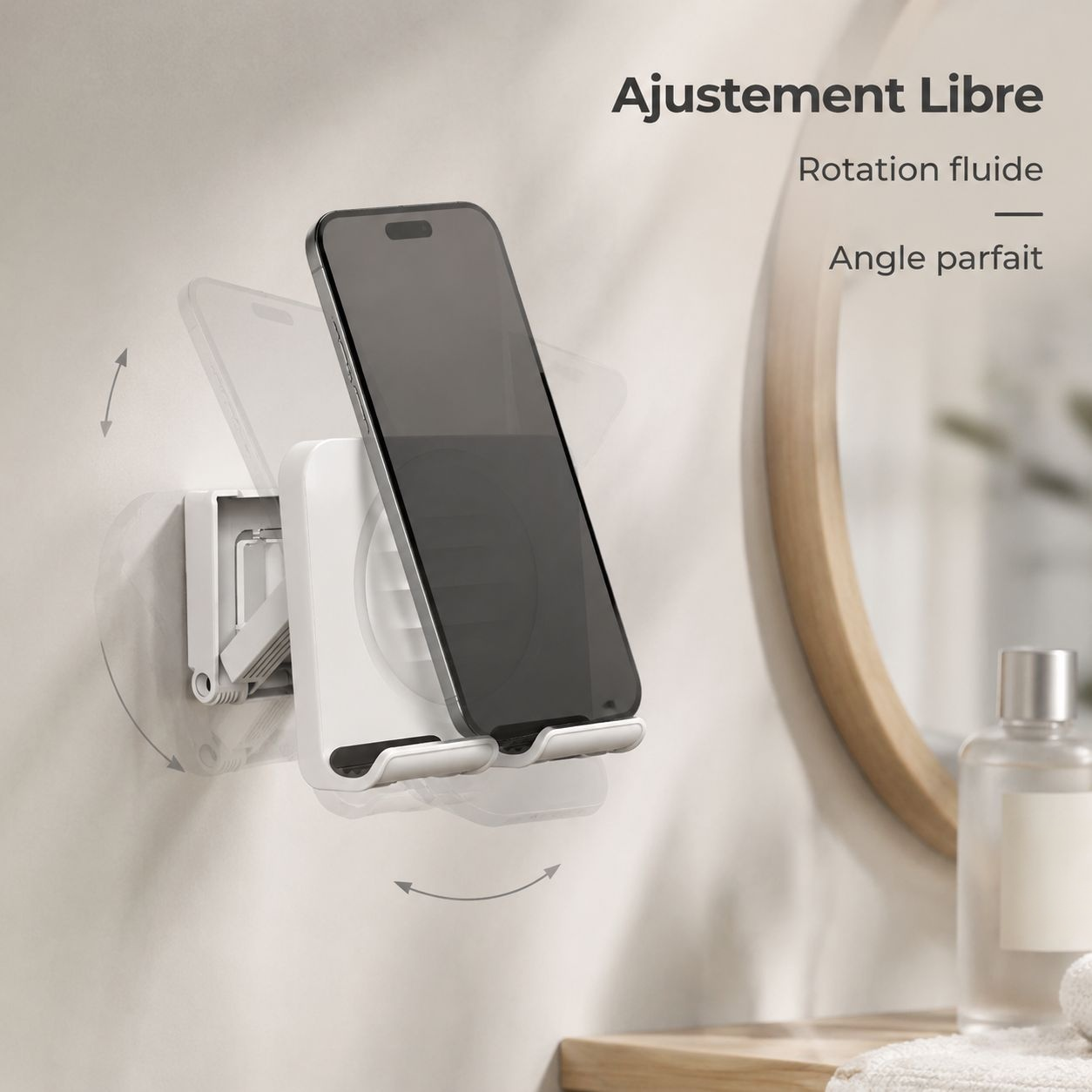Support mural pour téléphone portable pour salle de bain