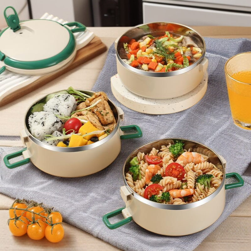 Caja de almuerzo portátil para estudiantes, resistente al calor