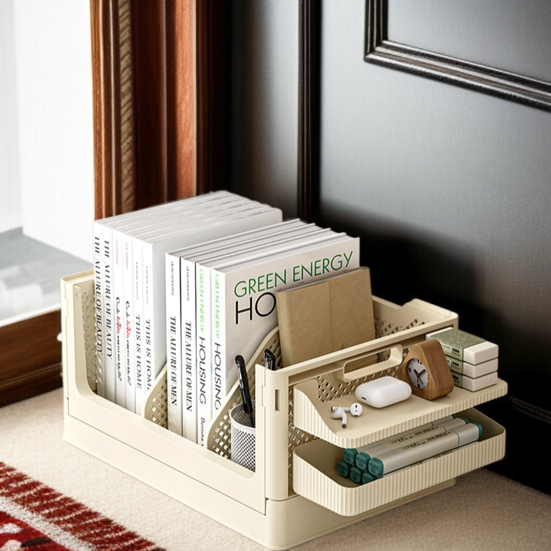 플라스틱 풀리 수납 바구니 다용도 테이블 정리 수납함 접이식 수납함 잡동사니 수납 바구니