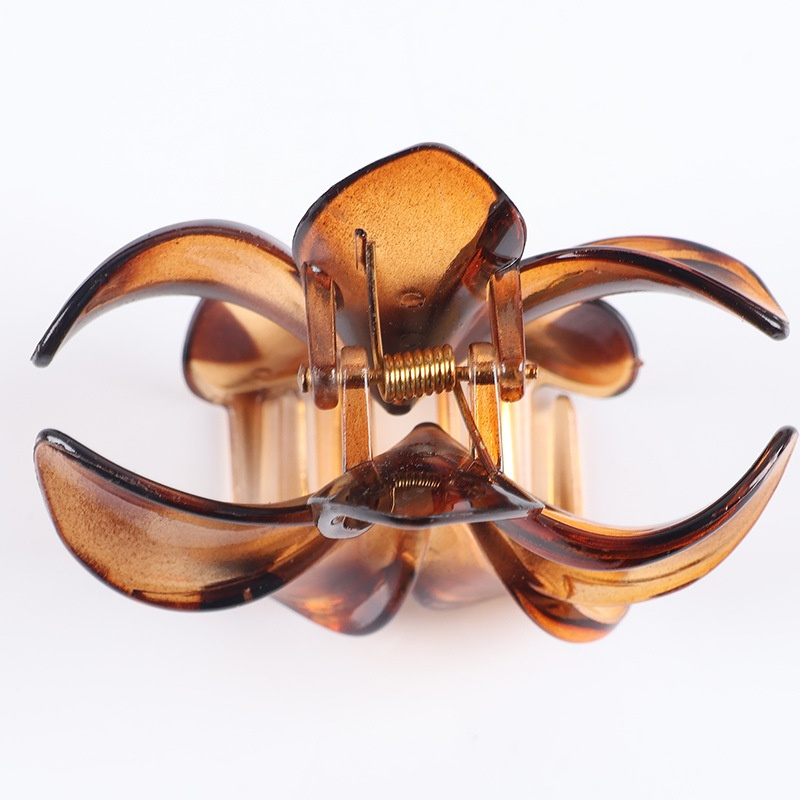 豹紋五瓣雞蛋花後腦勺髮夾