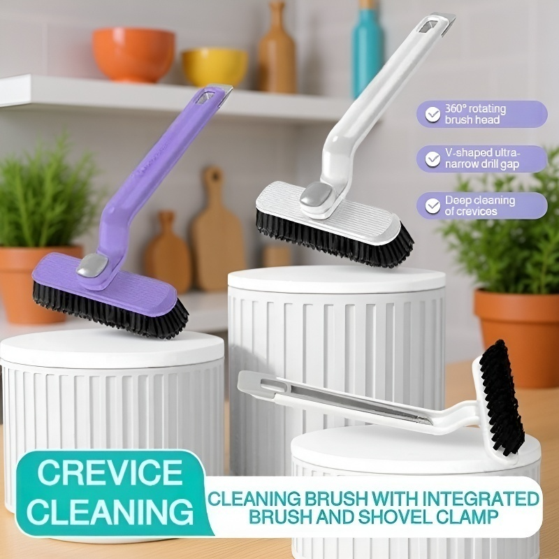 Zhongyue Multifunctional Board Gap Brush, 360° Rotating Toilet Brush, Bathroom Brush, Long Handle Cl