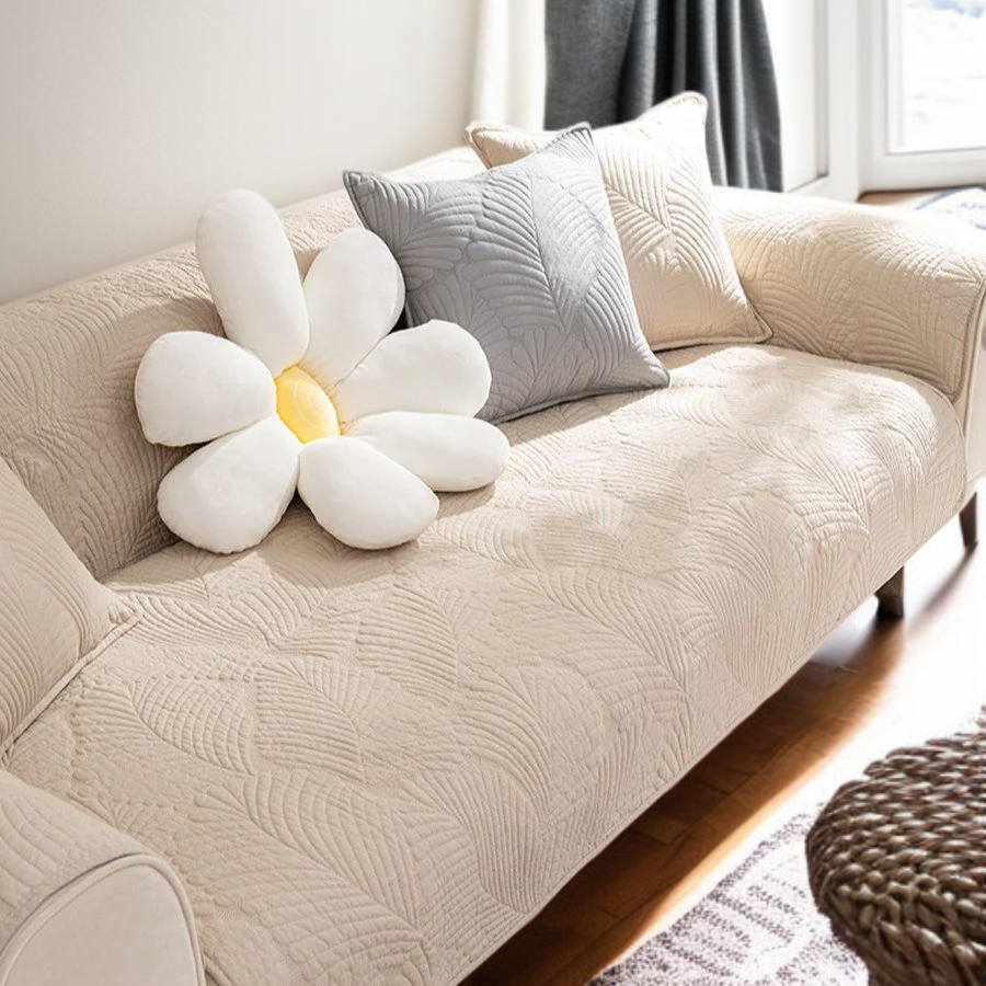 広々純綿オールシーズンソファパッド 滑り止めソファカバー