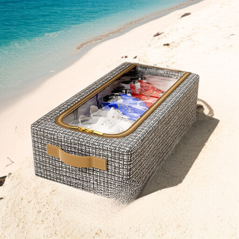 가정용 투명 방진 신발 케이스 수납함 철골 설치 신발 부츠 수납함 접이식 침대 신발 수납함