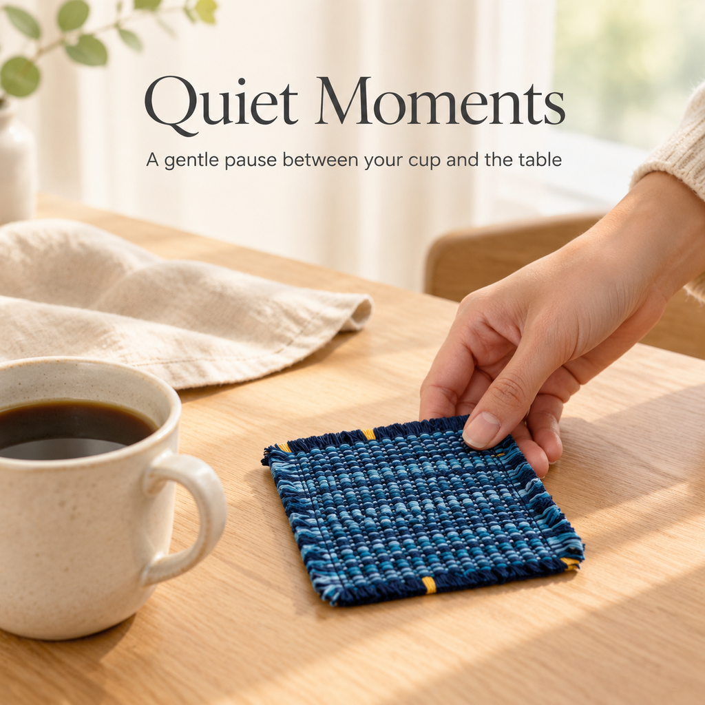 Cotton Linen Embroidered Coaster Decorative Coffee Table Heat Resistant Anti-Scald Mat