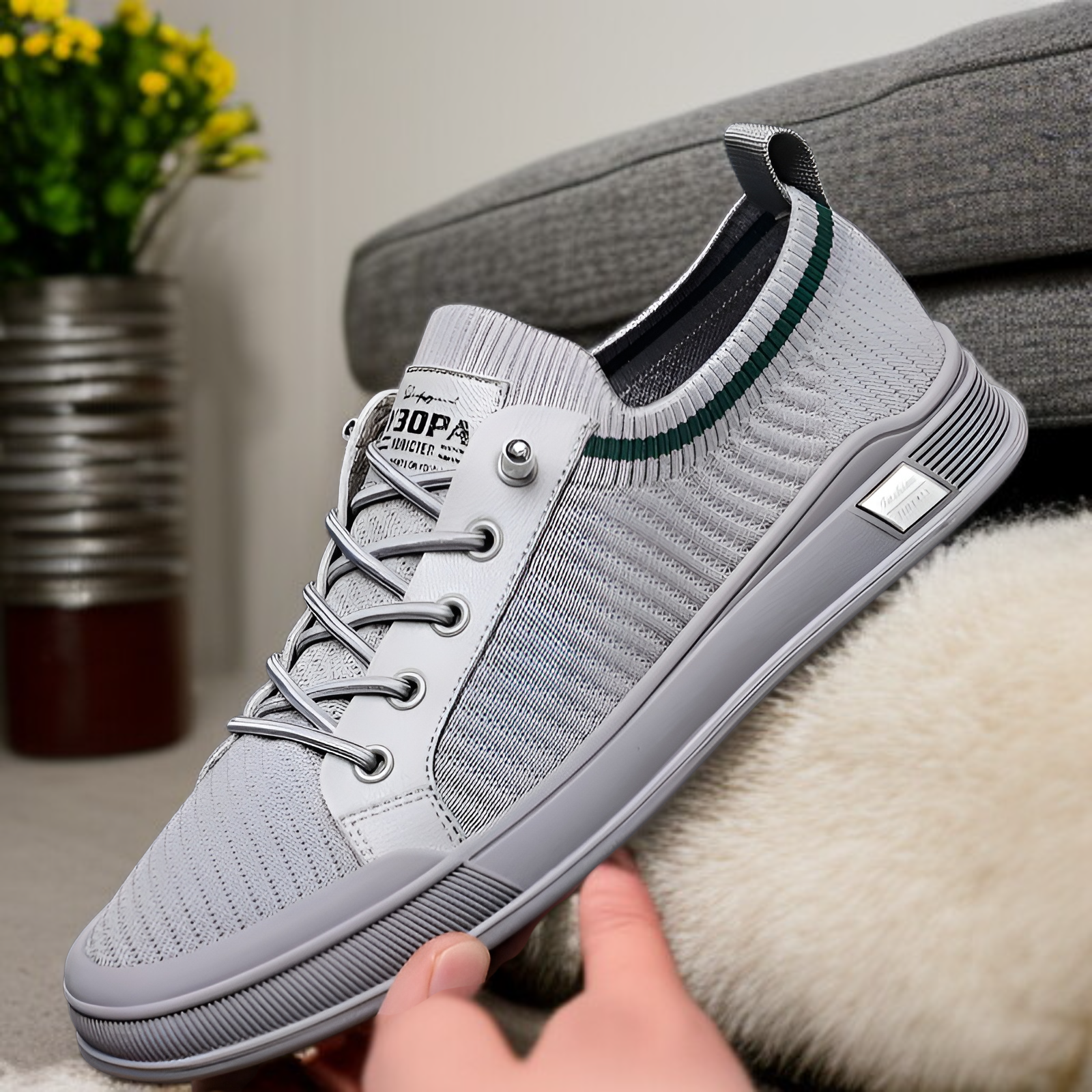 新しいメンズカジュアルシューズ、通気性メッシュスポーツシューズ、薄型スリッポン、万能学生シューズ、メンズシューズ