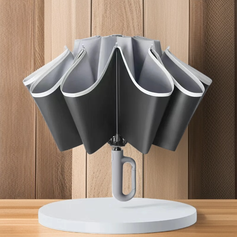 Umbrella showing UV protection feature under sunlight