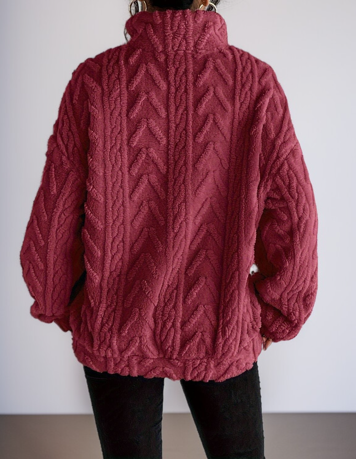 여성 니트 스웨트셔츠 앞면 확대 이미지