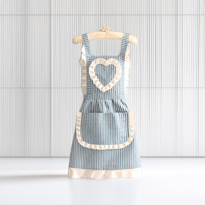 Breathable cotton linen apron close-up