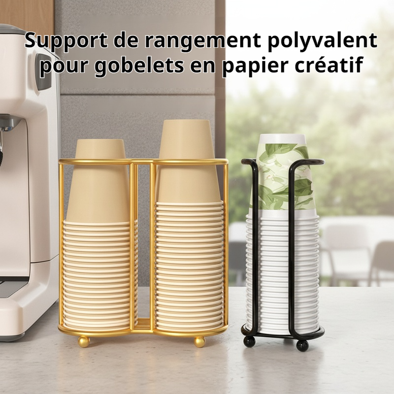 Support de rangement multifonction pour gobelets, distributeur de gobelets en papier