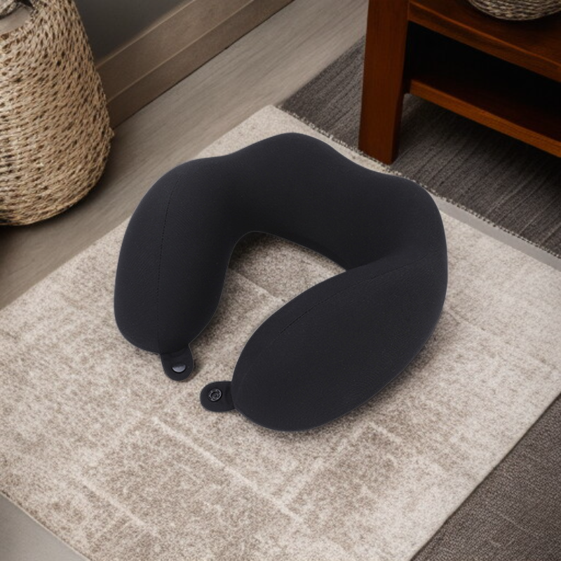 Memory foam hooded U-shaped pillow