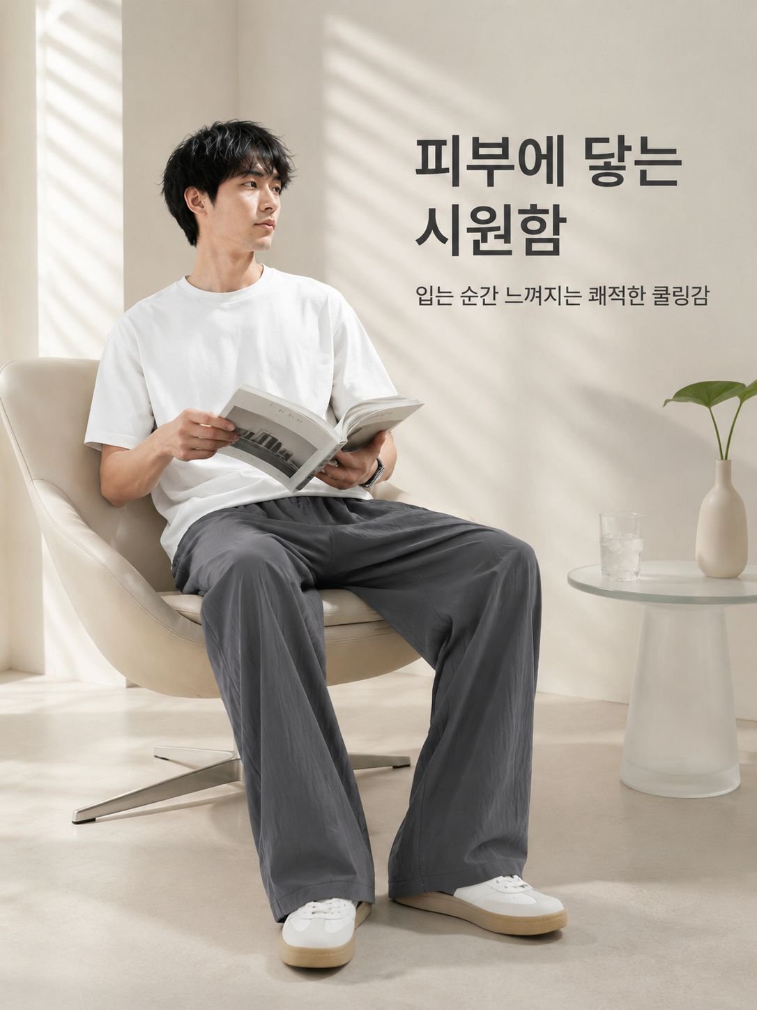 남성용 린넨 코튼 루즈핏 팬츠 사이즈 안내