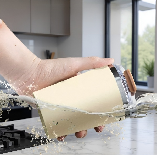 자동 믹서가 내장된 컵의 내부 모습