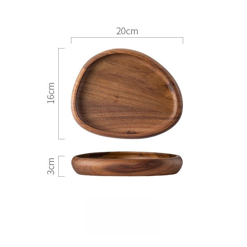 Light Luxury Walnut Serving Tray High-End Hotel Dessert Fruit Platter