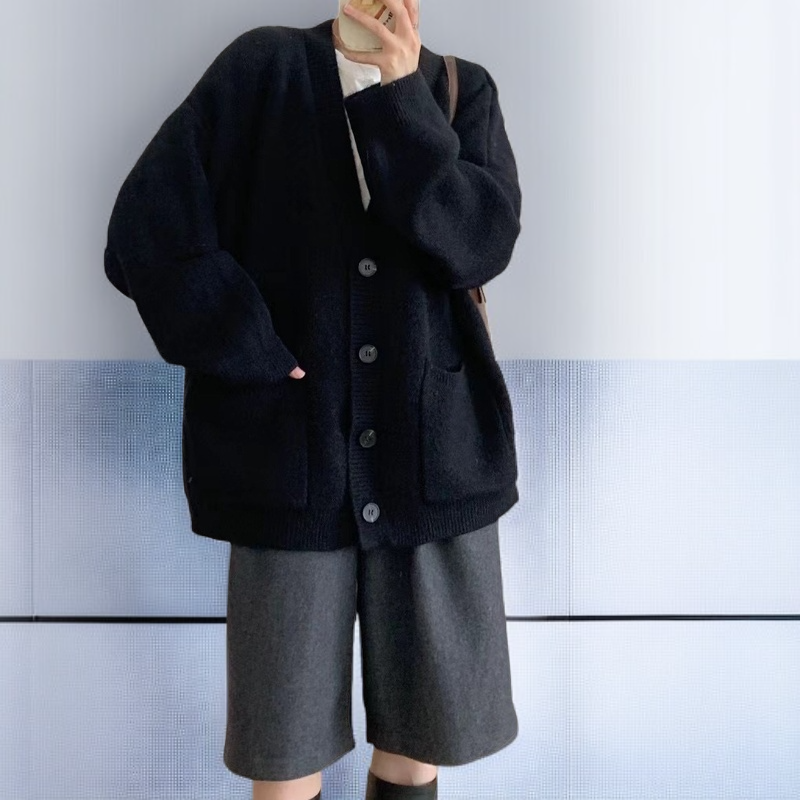 怠惰なスタイルのセータージャケット女性初秋 2024 新しいニットカーディガン春と秋の摩耗緩い無地トップ