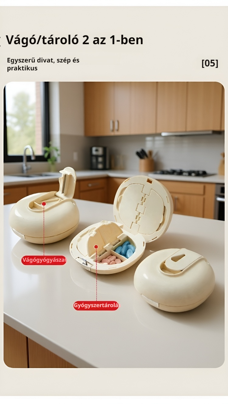 Hordozható gyógyszer rendszerező utazóknak