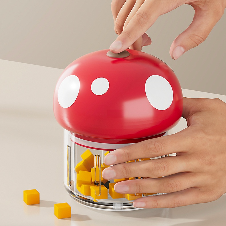 Portable electric garlic press