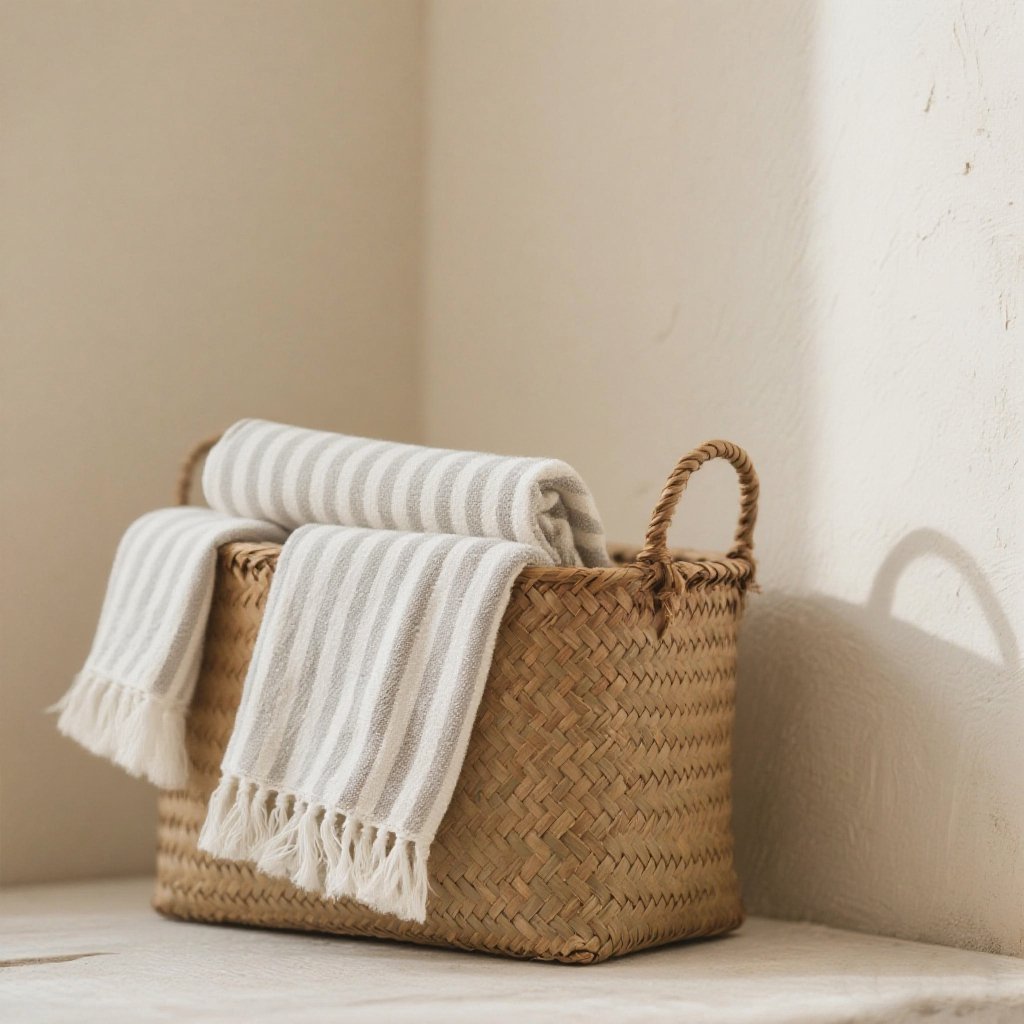  대나무 옷 수납 바구니 6개 세트