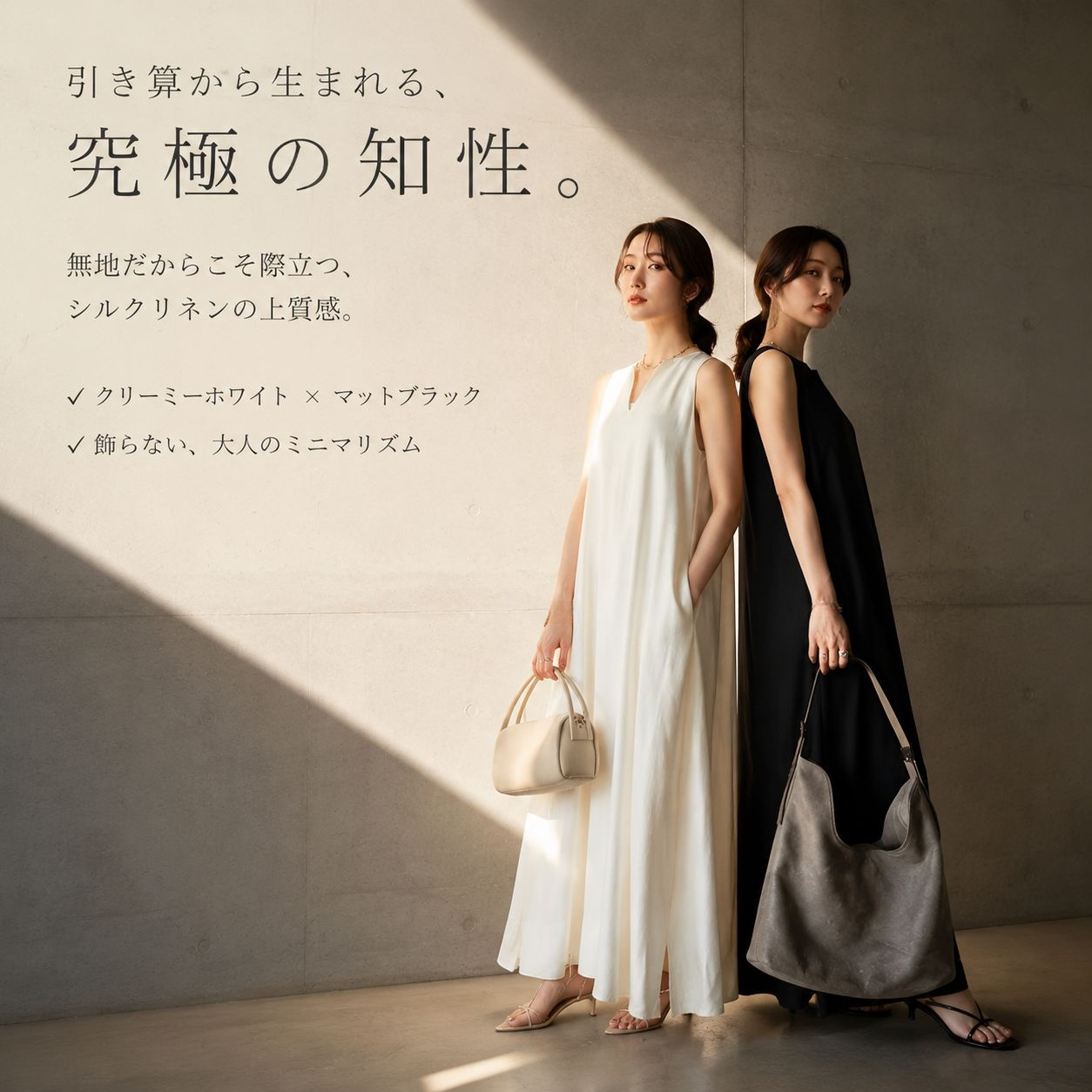 夏用韓日風無地Vネック森ガールロングシルクリネンドレス