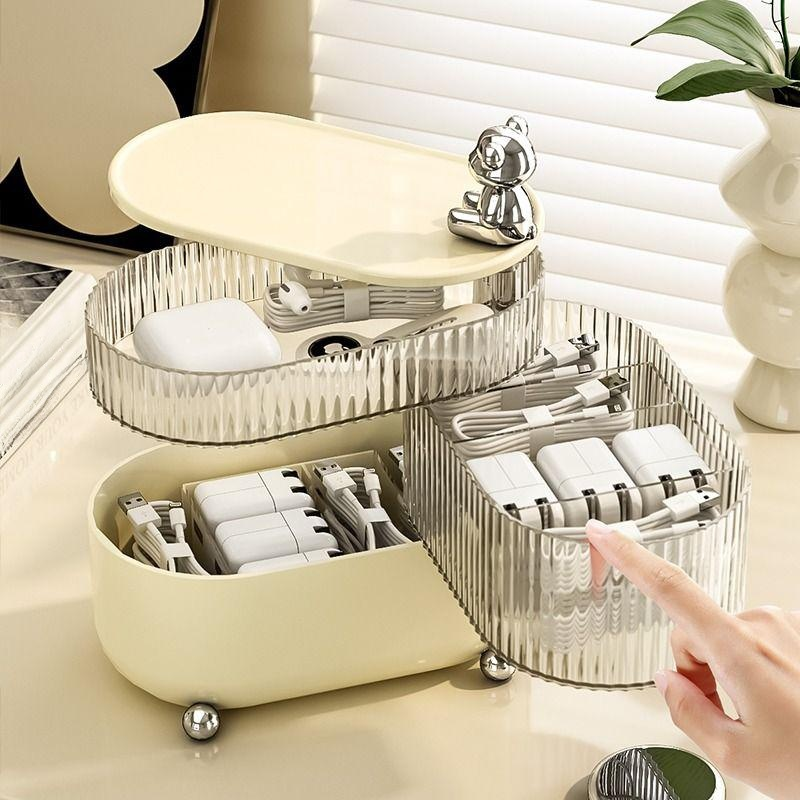 Multi-functional Desktop Earphone Organizer & Cable Winder Box