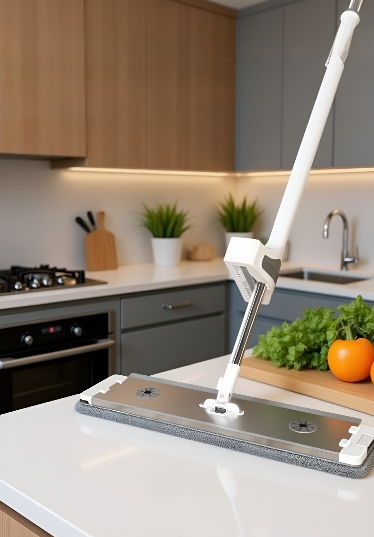 長持ちするアルミ合金製フラットモップのパッケージ写真