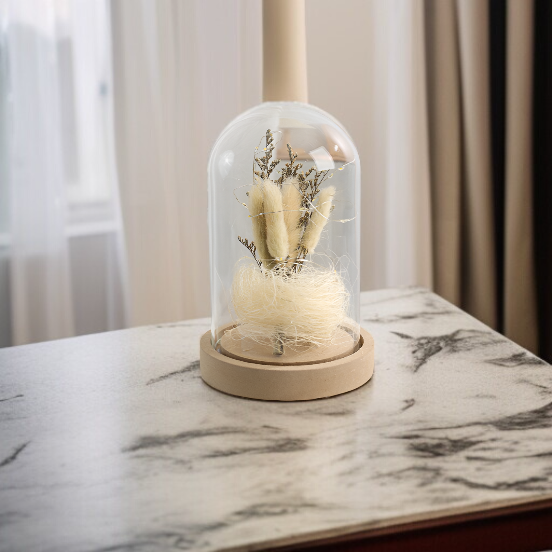 クリスマスツリーガラスカバー置物の側面写真