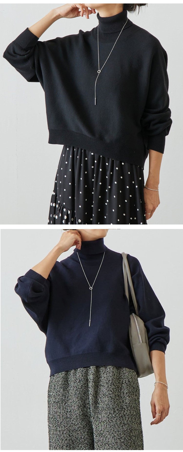 暖かい素材の女性用セーター詳細画像