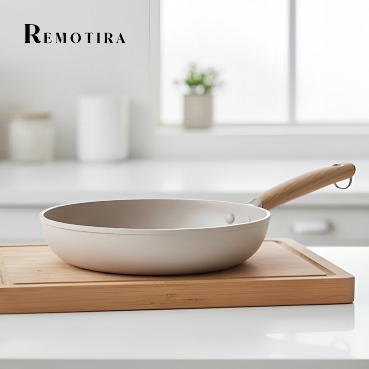 논스틱 코팅 크림색 프라이팬