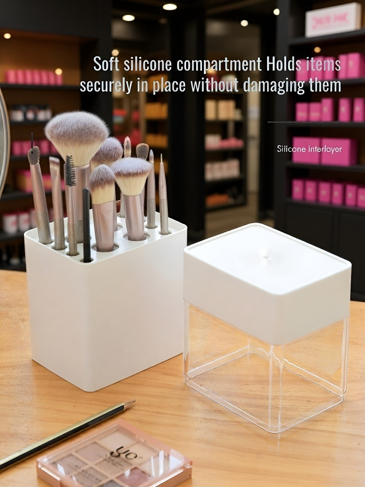 Side profile of cosmetic brush organizer