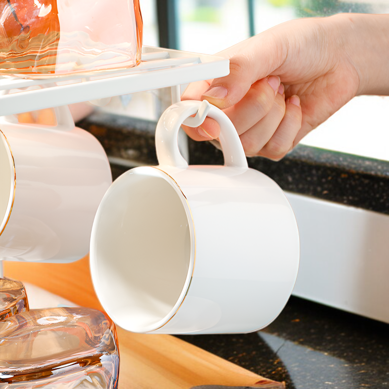 カップラック、ウォーターカップ収納ラック、カップ収納、ドレンカップ仕切りラック、ティーセット収納ラック、逆さまのコーヒーカップバー