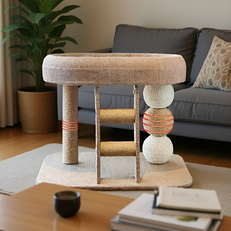 고양이 마끈 스크래처 일체형 점프 타워