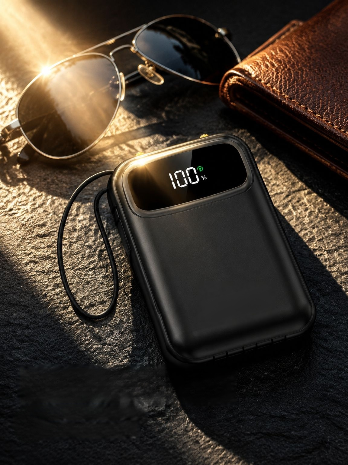 Powerbank mit Super-Schnellladung, integriertes Kabel, 20000mAh