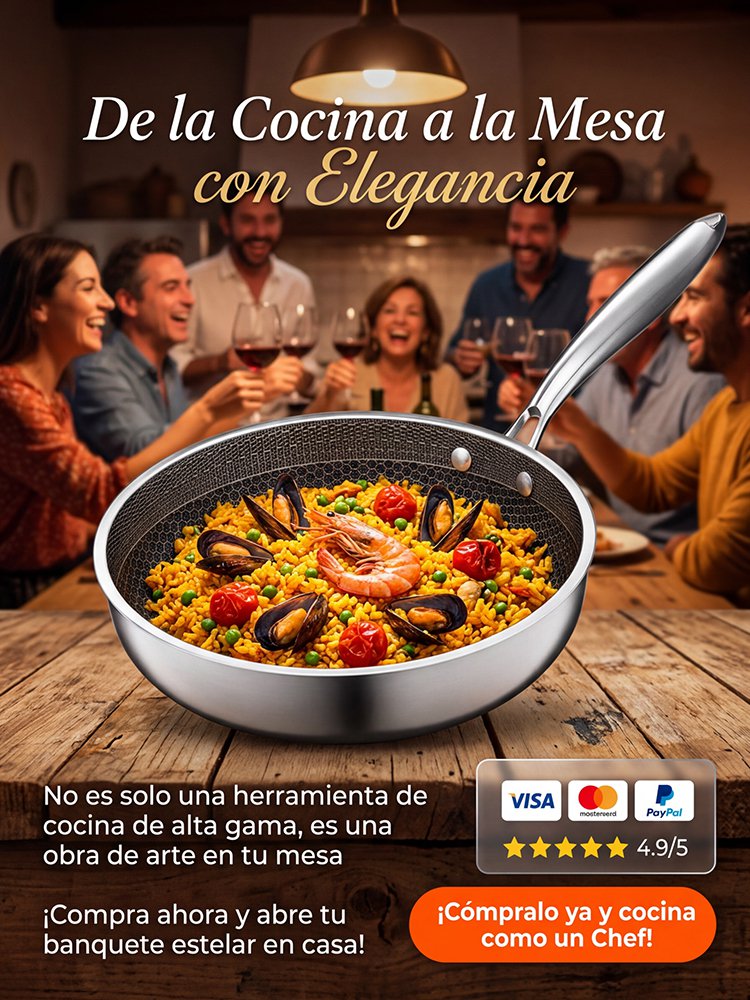 Sartén de titanio puro sin recubrimiento: opción saludable y duradera