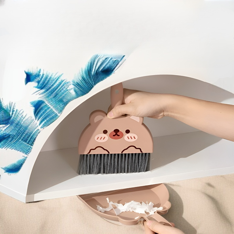 漫画のデスクトップミニほうきセットほうきツール子供小学生ちりとりの組み合わせ小さなほうきテーブルの上