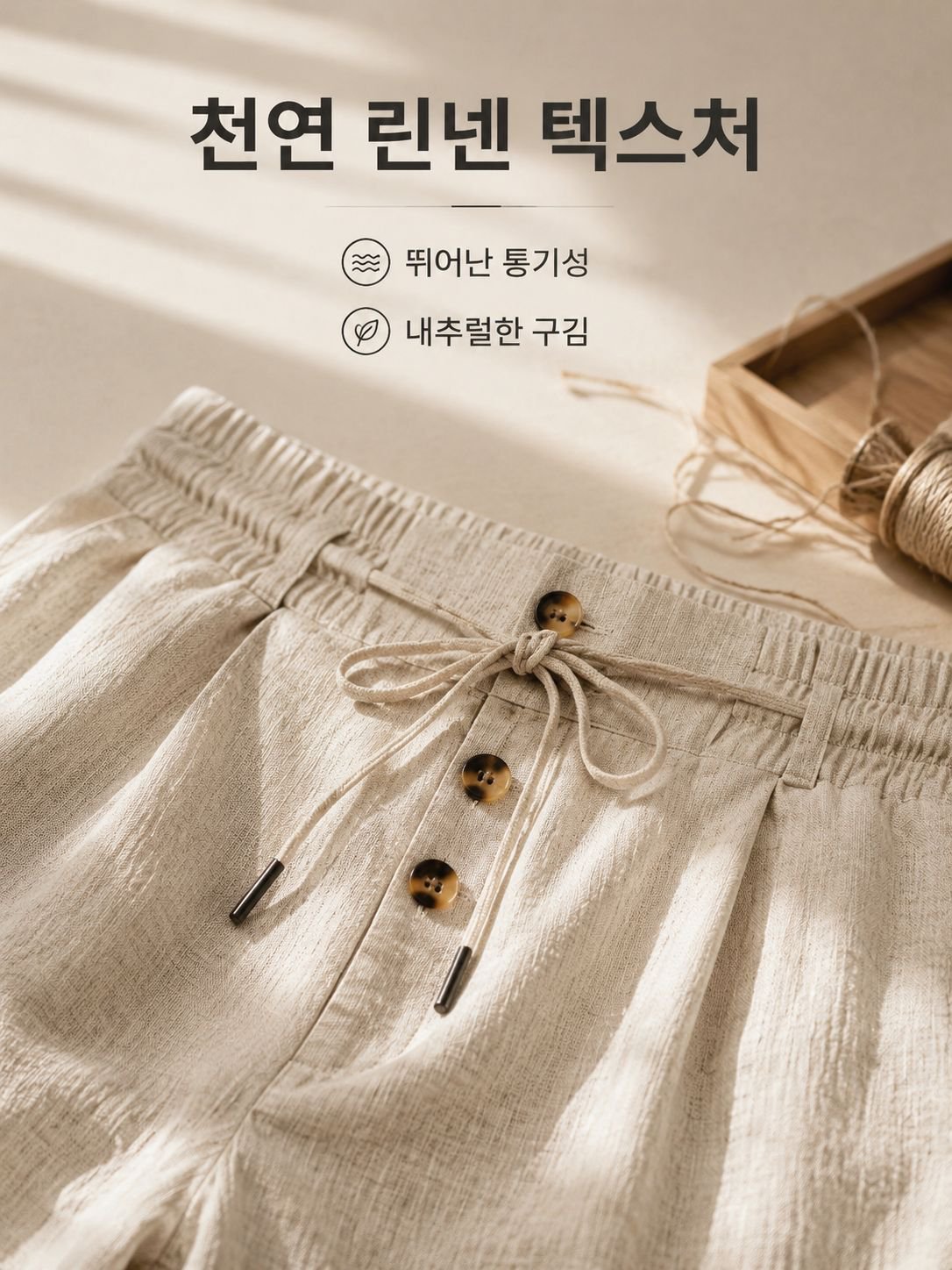 남성 린넨 루즈핏 캐주얼 팬츠
