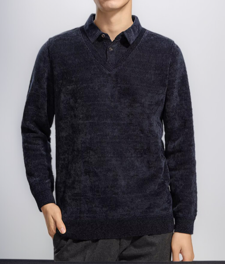 베이스 스웨터 가짜 두 벌 디자인 설명