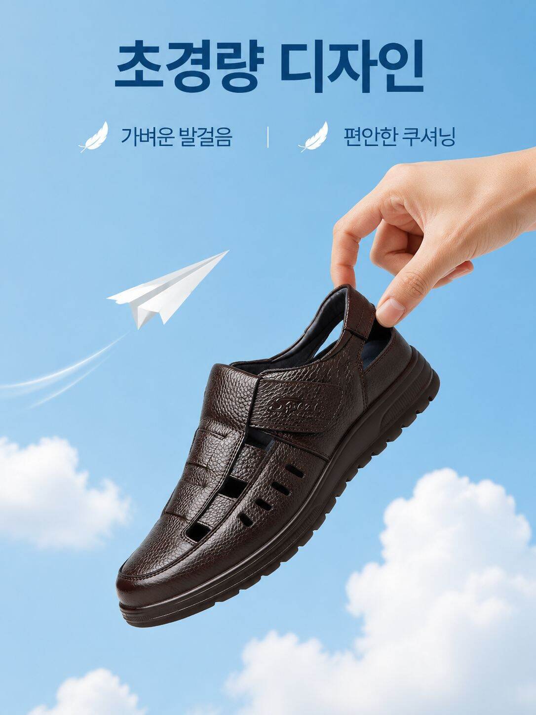 남성 여름용 경량 미끄럼 방지 통기성 샌들