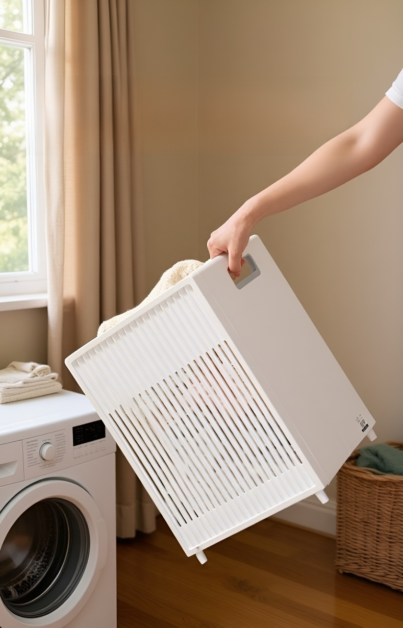 سلة غسيل بتصميم عصري وسهولة التثبيت على الحائط