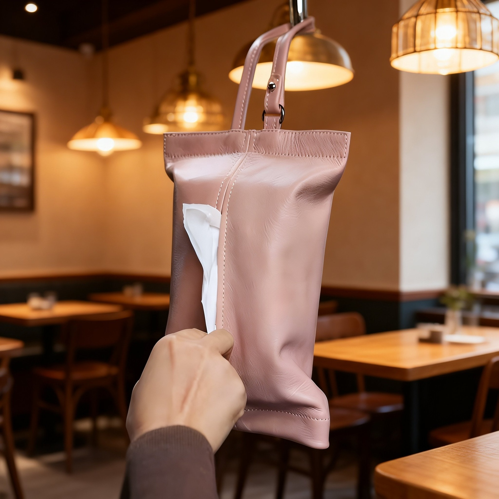 Sonnenschutz Taschentuchhalter aus Leder