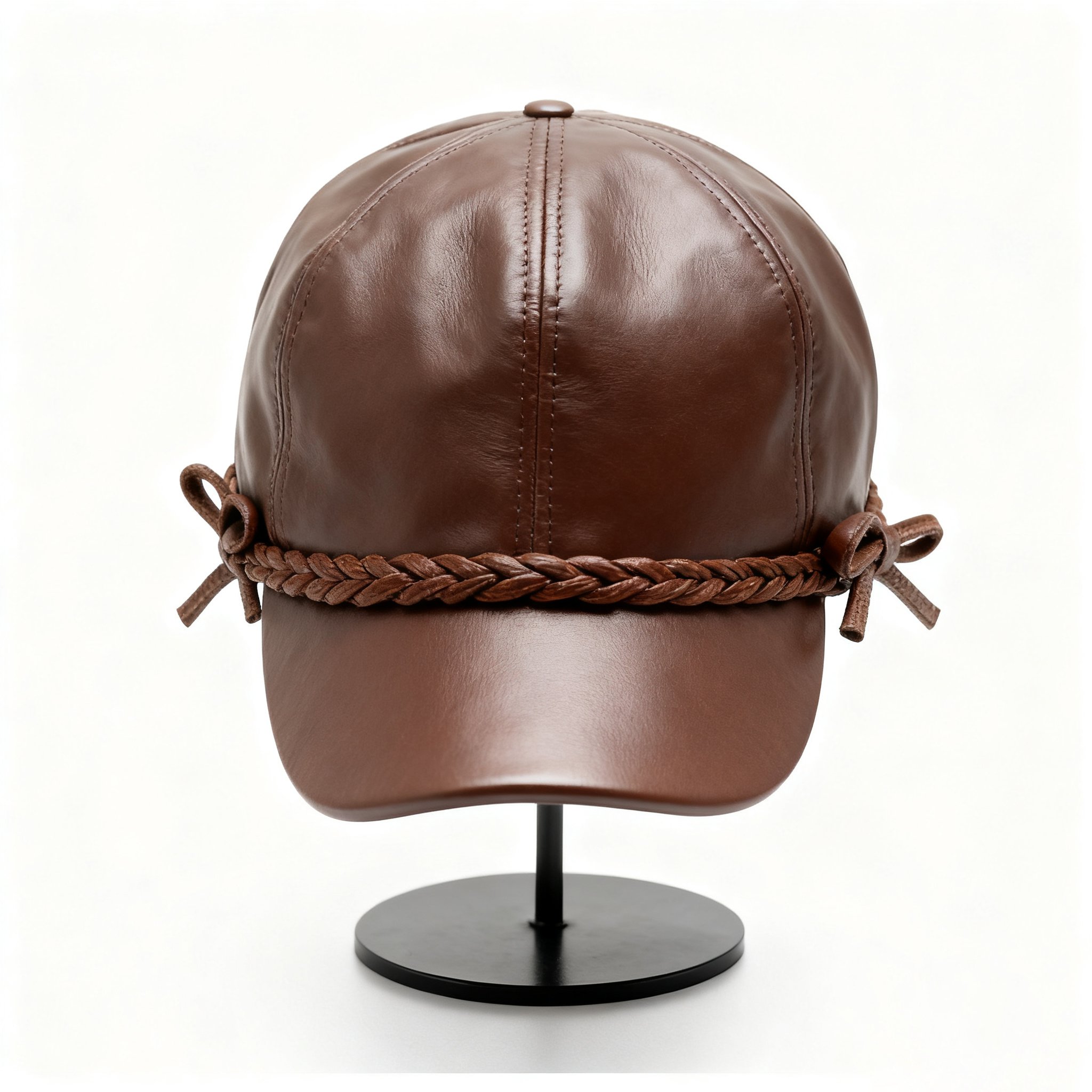 레더 리본 버킷햇 