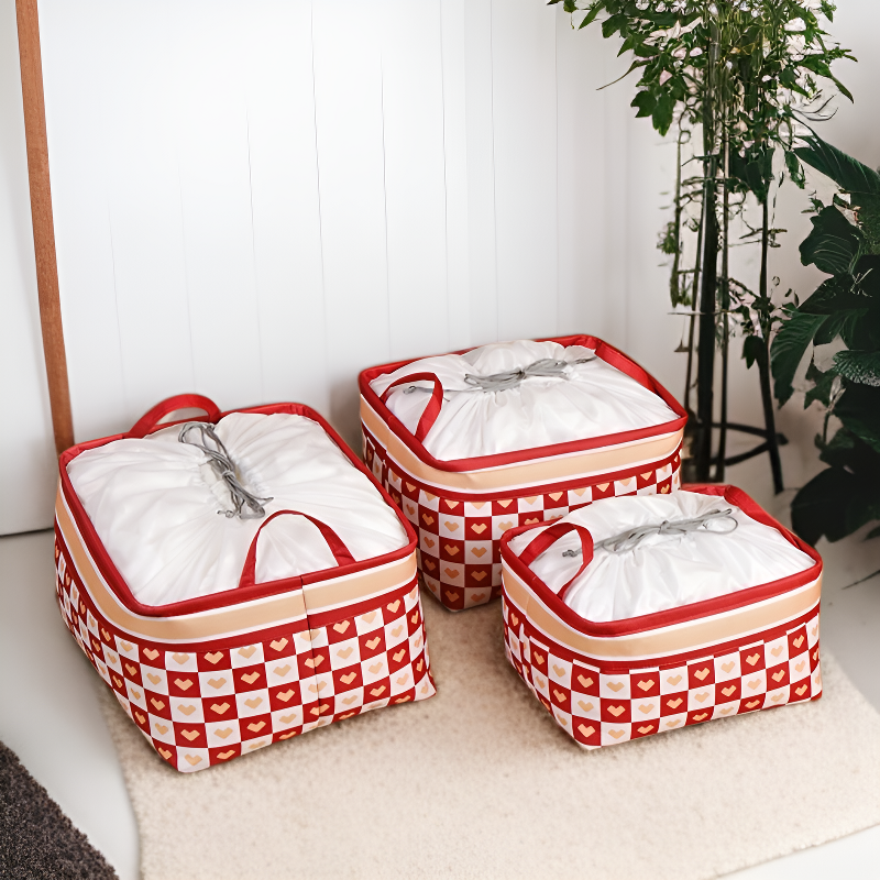 愛心方形收納籃 髒衣服日式桌面編織雜物方形收納籃