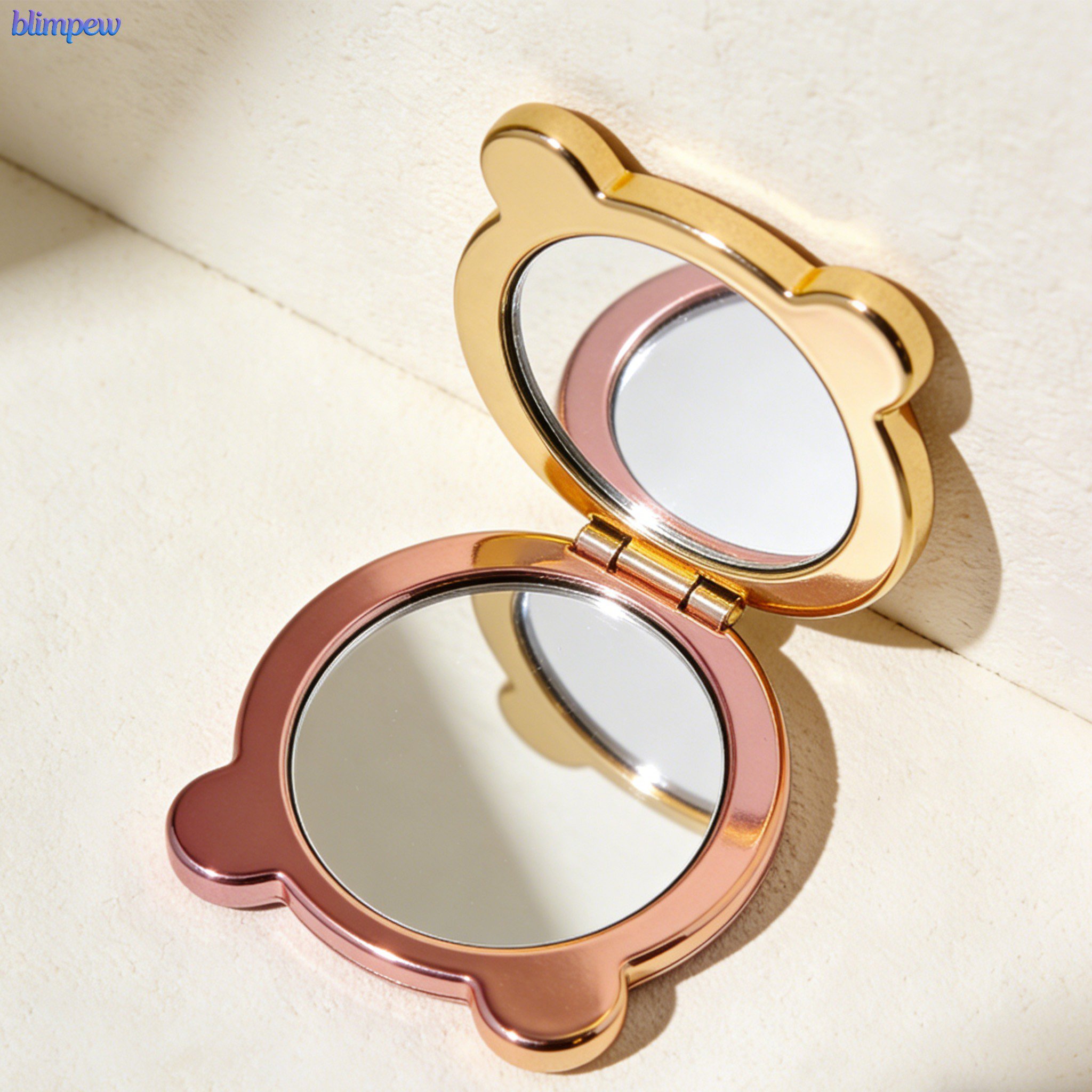 Portable compact folding mirror for travel and home use