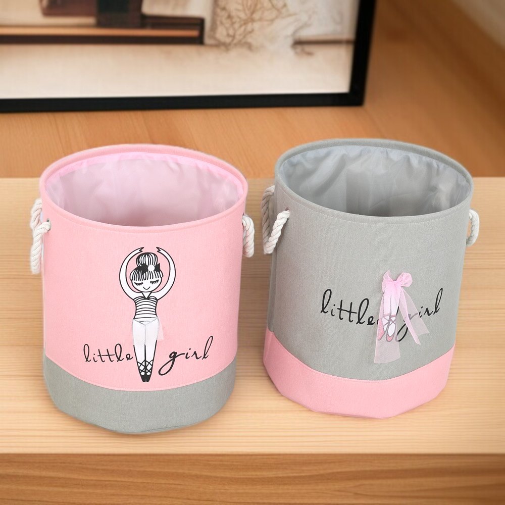 패브릭 수납통 소녀 시리즈 수납 바구니 옷 잡화 정리함