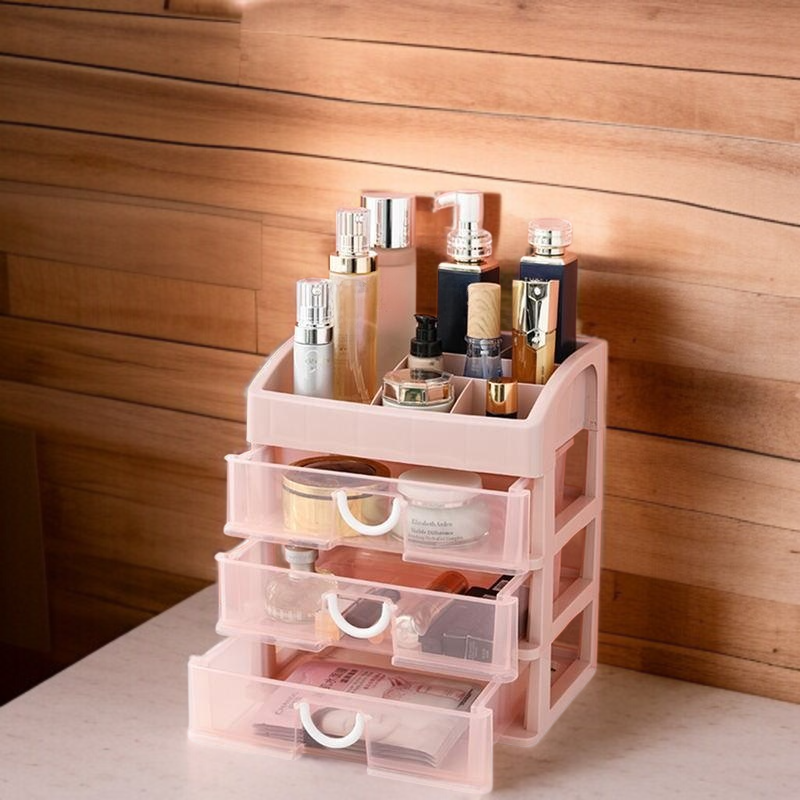 Studentenwohnheim Schreibtisch Kosmetik Aufbewahrungsschublade Transparenter Schrank