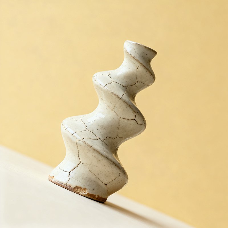 ヴィンテージ螺旋型セラミックオブジェ