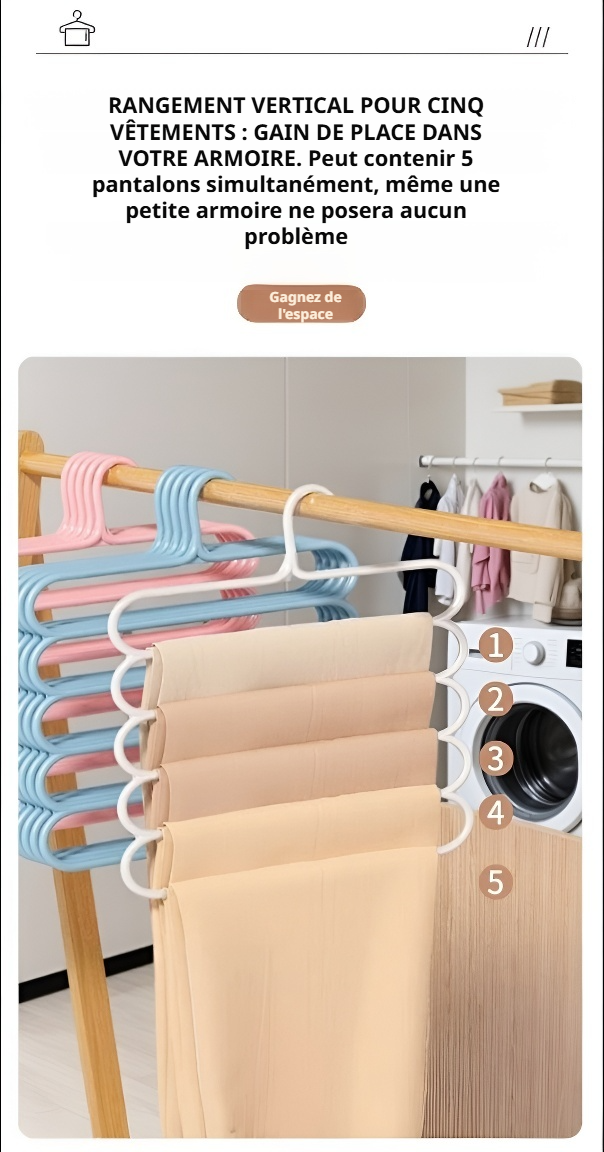 Étendoir robuste à 5 étages pour vêtements et linges