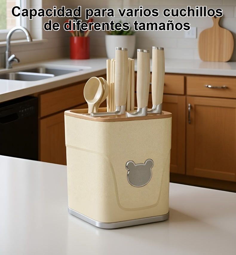 Organizador de cuchillos de acero inoxidable diseño elegante