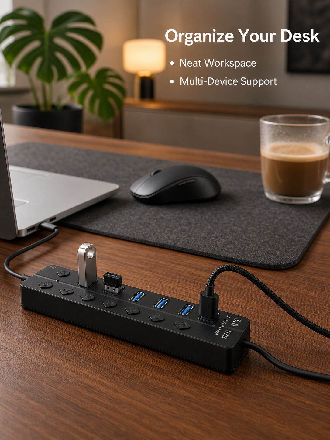 Usb Computer Splitter Seven Port Extended Hub